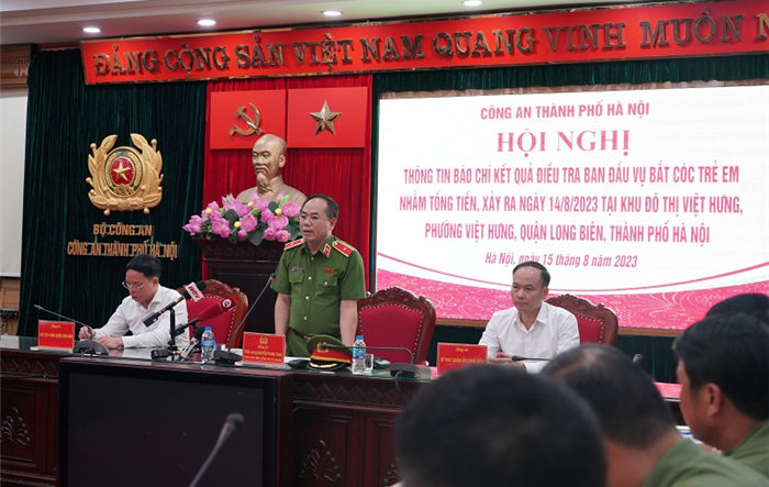 Công an Hà Nội thông tin báo chí kết quả điều tra ban đầu vụ bắt cóc trẻ em tại quận Long Biên