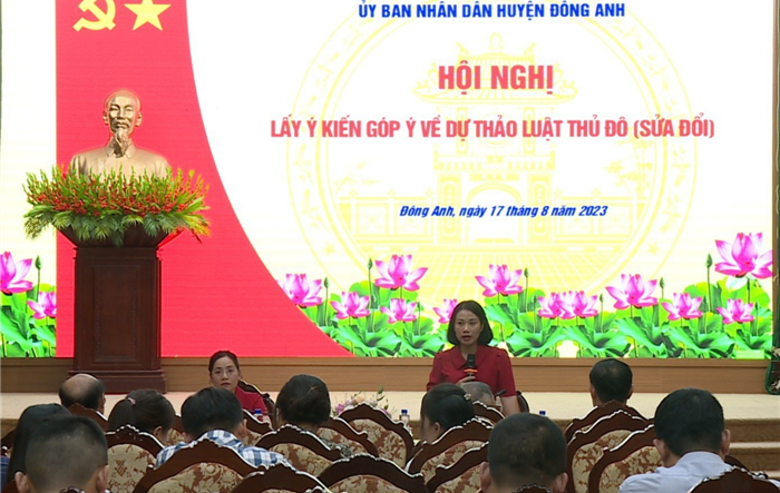 Huyện Đông Anh lấy ý kiến góp ý về Dự thảo Luật Thủ đô (sửa đổi)