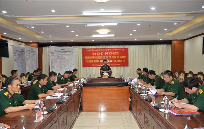 Thông qua kế hoạch diễn tập Khu vực phòng thủ năm 2023 đối với 3 quận, huyện: Hoàng Mai, Thanh Trì, Gia Lâm