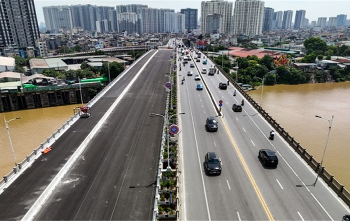 Thông báo phân luồng giao thông cầu Vĩnh Tuy sau lễ thông xe ngày 30-8 