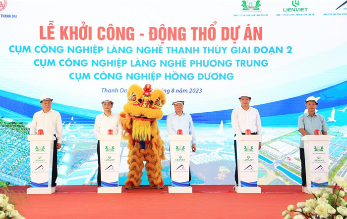 Bí thư Thành uỷ Đinh Tiến Dũng dự khởi công 3 dự án cụm công nghiệp tại huyện Thanh Oai