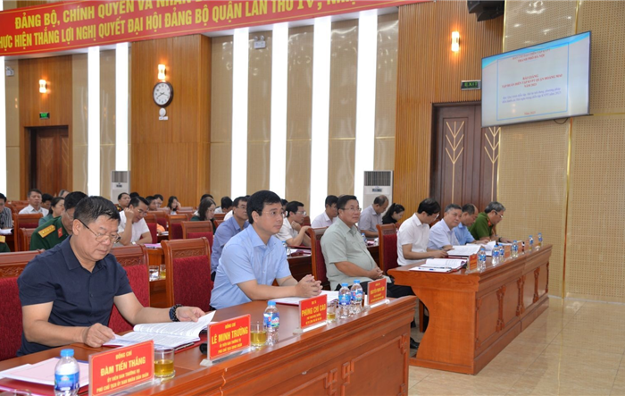 Quận Hoàng Mai tập huấn khung diễn tập khu vực phòng thủ năm 2023