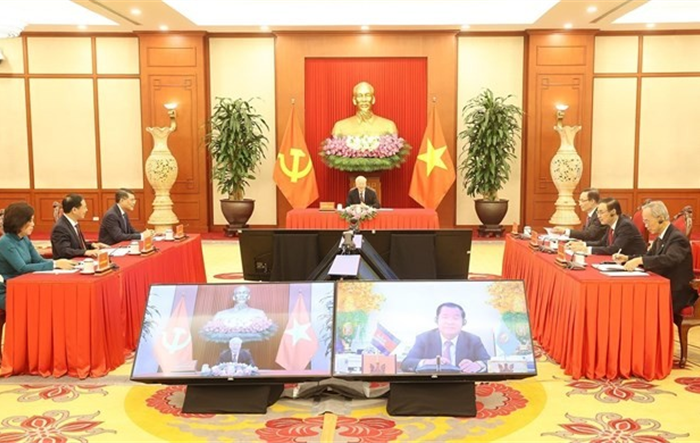 Tổng Bí thư Nguyễn Phú Trọng điện đàm với Chủ tịch CPP, Thủ tướng Campuchia Hun Sen
