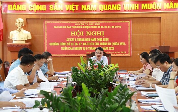 Huyện Mê Linh sơ kết các chương trình công tác lớn của Thành ủy Hà Nội