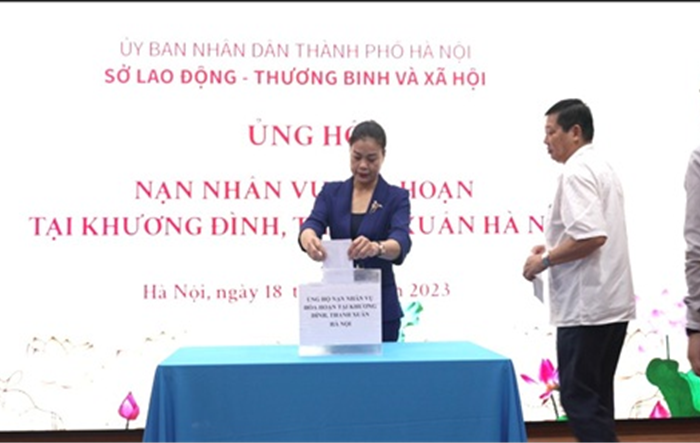 Sở Lao động – Thương binh và Xã hội Hà Nội phát động ủng hộ nạn nhân vụ hỏa hoạn tại quận Thanh Xuân