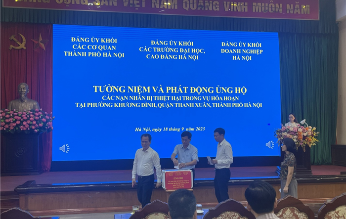 Phát động ủng hộ các nạn nhân bị thiệt hại trong vụ hỏa hoạn tại phường Khương Đình - Thanh Xuân