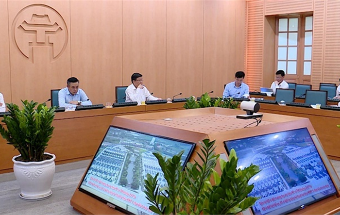 Chủ tịch UBND thành phố Trần Sỹ Thanh làm việc với huyện Hoài Đức về các dự án chậm triển khai 
