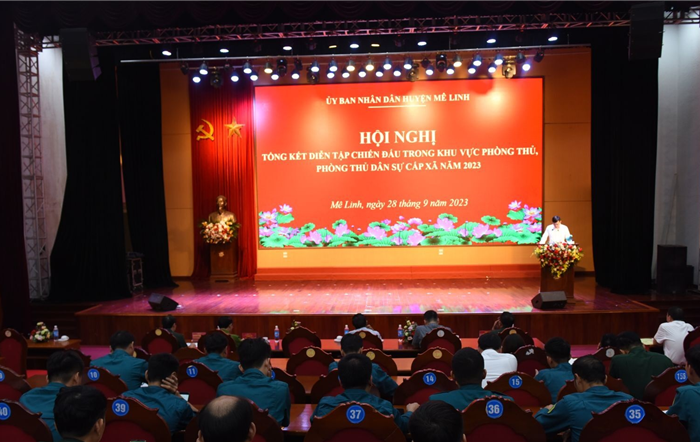 Huyện Mê Linh: Tổng kết diễn tập chiến đấu trong khu vực phòng thủ năm 2023