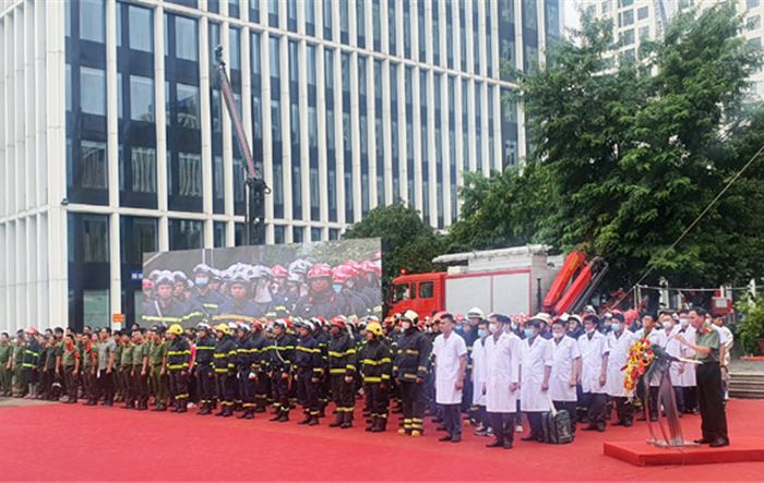 Diễn tập chữa cháy và cứu nạn, cứu hộ tại trụ sở cơ quan Bộ Công an