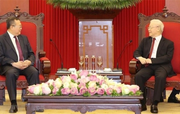 Tổng Bí thư Nguyễn Phú Trọng tiếp Trưởng Ban Liên lạc Đối ngoại Trung ương Đảng Cộng sản Trung Quốc