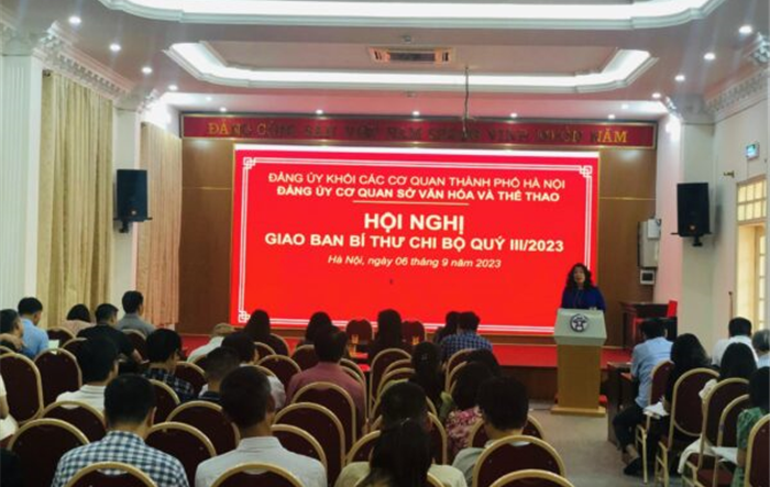 Sở Văn hoá và Thể thao thành phố tổ chức hội nghị giao ban Bí thư Chi bộ quý III năm 2023