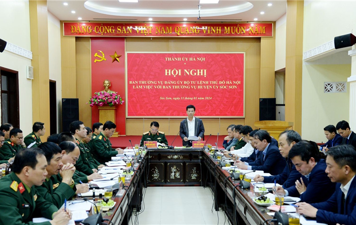 Ban Thường vụ Bộ Tư lệnh Thủ đô làm việc với Ban Thường vụ Huyện uỷ Sóc Sơn