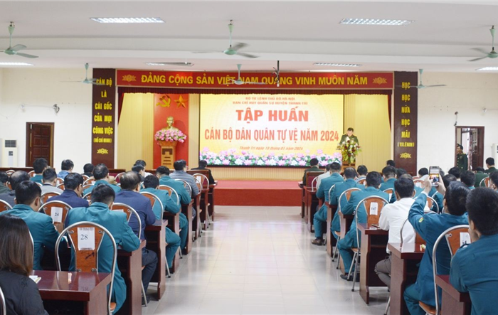 Ban CHQS huyện Thanh Trì: Tập huấn cán bộ dân quân tự vệ năm 2024