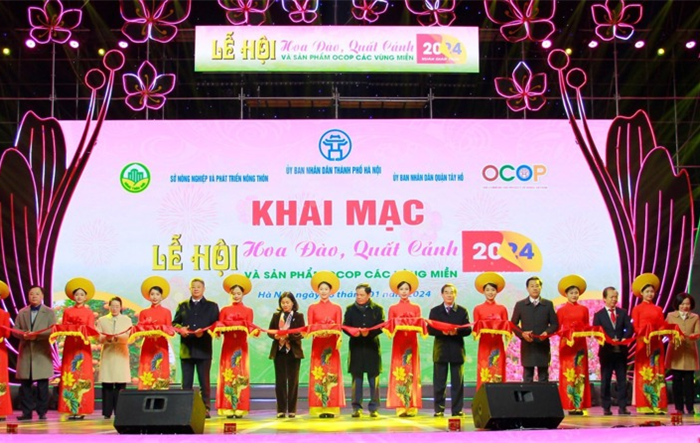 Hà Nội: Khai mạc Lễ hội hoa đào, quất cảnh, sản phẩm OCOP