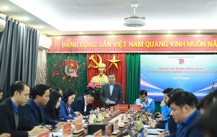  Ban Bí thư Trung ương Đoàn làm việc với Thành đoàn Hà Nội về công tác năm 2024