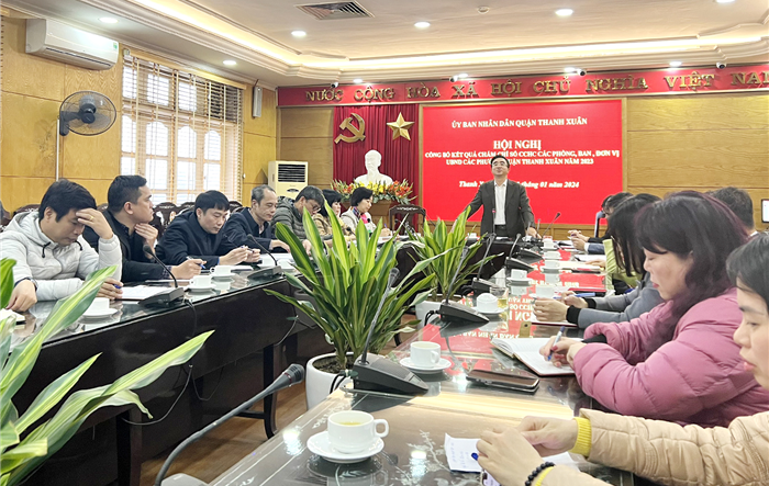 Quận Thanh Xuân: Công bố chỉ số cải cách hành chính các phòng, ban, đơn vị, UBND các phường năm 2023