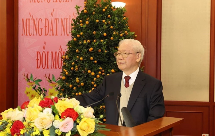 Tổng Bí thư Nguyễn Phú Trọng chúc Tết các đồng chí lãnh đạo, nguyên lãnh đạo Đảng, Nhà nước