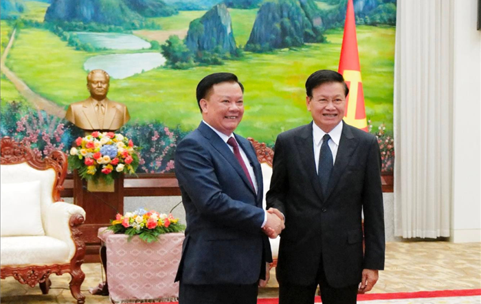 Lãnh đạo cấp cao Đảng, Nhà nước Lào tiếp Đoàn đại biểu cấp cao thành phố Hà Nội