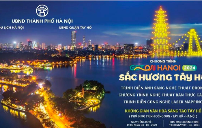 Trình diễn ánh sáng và thực cảnh tại hồ Tây ngày 9 và 10-3