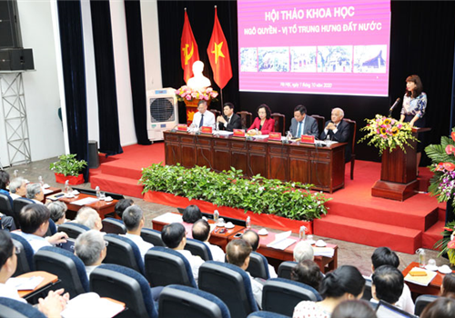 Thiết thực kỷ niệm 1010 năm Thăng Long - Hà Nội, sáng 01-10, tại Khu di sản Hoàng thành Thăng Long, UBND thành phố Hà Nội phối hợp với Hội Khoa học lịch sử Việt Nam tổ chức Hội thảo khoa học "Ngô Quyền - vị Tổ trung hưng đất nước". Dự Hội thảo có các đồng chí: Ủy viên Trung ương Đảng, Phó Bí thư Thường trực Thành ủy Hà Nội Ngô Thị Thanh Hằng; Ủy viên Ban Thường vụ Thành ủy, Trưởng ban Tuyên giáo Thành ủy Nguyễn Văn Phong; Phó Chủ tịch UBND thành phố Ngô Văn Quý.