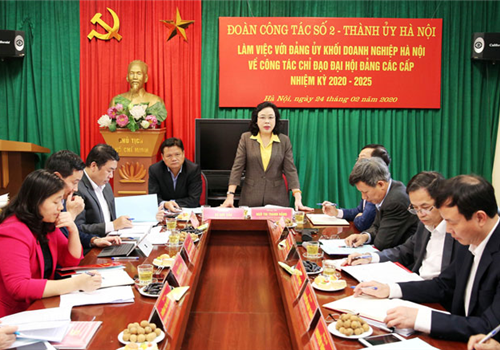 Chiều 24-02, Ủy viên Trung ương Đảng, Phó Bí thư Thường trực Thành ủy Hà Nội Ngô Thị Thanh Hằng đã dẫn đầu Đoàn công tác số 2 của Ban Thường vụ Thành ủy làm việc với Đảng ủy Khối doanh nghiệp Hà Nội về công tác chuẩn bị Đại hội Đảng bộ các cấp, tiến tới Đại hội Đảng bộ Khối doanh nghiệp Hà Nội, nhiệm kỳ 2020-2025.