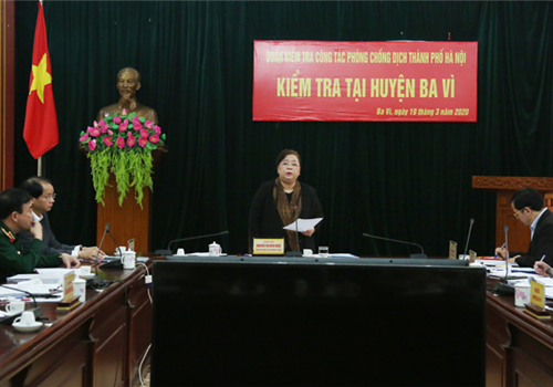 Ngày 19-03, Đoàn kiểm tra số 3 của Ban Thường vụ Thành ủy do Phó Bí thư Thành ủy, Chủ tịch HĐND Thành phố Nguyễn Thị Bích Ngọc làm Trưởng đoàn đã làm việc với huyện Ba Vì, thị xã Sơn Tây, huyện Phúc Thọ về công tác lãnh đạo, chỉ đạo, thực hiện công tác phòng, chống dịch Covid-19. Cùng dự có Phó Chủ tịch UBND Thành phố Nguyễn Doãn Toản; đại diện lãnh đạo một số sở, ngành Thành phố.