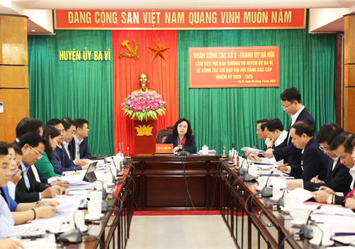 Sáng 03-03, Ủy viên Trung ương Đảng, Phó Bí thư Thường trực Thành ủy Hà Nội Ngô Thị Thanh Hằng đã dẫn đầu Đoàn công tác số 2 của Ban Thường vụ Thành ủy làm việc với Ban Thường vụ Huyện ủy Ba Vì về công tác chuẩn bị Đại hội Đảng bộ các cấp, nhiệm kỳ 2020-2025.