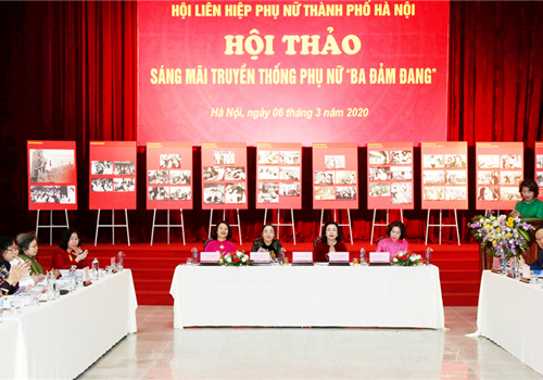Sáng 06-03, Hội Liên hiệp phụ nữ thành phố Hà Nội đã tổ chức Hội thảo Sáng mãi truyền thống phụ nữ "Ba đảm đang”. Tham dự Hội thảo có Ủy viên Trung ương Đảng, Phó Bí thư Thường trực Thành ủy Ngô Thị Thanh Hằng; Phó Chủ tịch Thường trực Trung ương Hội Liên hiệp phụ nữ Việt Nam Hoàng Thị Ái Nhiên. Cùng dự có các đồng chí Ủy viên Ban Thường vụ Thành ủy: Trưởng ban Tuyên giáo Thành ủy Nguyễn Văn Phong, Trưởng ban Dân vận Thành ủy Nguyễn Thị Tuyến, Phó Chủ tịch Thường trực HĐND Thành phố Nguyễn Ngọc Tuấn... 