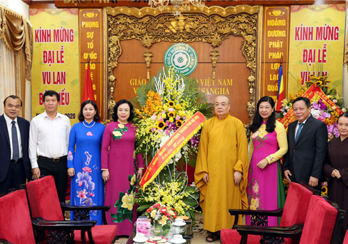 Nhân lễ Vu Lan Phật lịch 2564 (Dương lịch 2020), sáng 01-9 (tức ngày 14 tháng Bảy âm lịch), đoàn đại biểu Thành ủy, HĐND, UBND, Ủy ban Mặt trận Tổ quốc Việt Nam thành phố Hà Nội do Ủy viên Trung ương Đảng, Phó Bí thư Thường trực Thành ủy Hà Nội Ngô Thị Thanh Hằng làm trưởng đoàn đã đến thăm, chúc mừng Trung ương Giáo hội Phật giáo Việt Nam. Tham gia Đoàn có Phó Chủ tịch Uỷ ban Trung ương MTTQ Việt Nam không chuyên trách, Ủy viên Ban Thường vụ Thành ủy, Chủ tịch Ủy ban MTTQ Việt Nam Thành phố Nguyễn Lan Hương; Uỷ viên Ban Thường vụ Thành uỷ, Trưởng ban Tuyên giáo Thành ủy Nguyễn Văn Phong; Uỷ viên Ban Thường vụ Thành uỷ, Trưởng ban Dân vận Thành ủy Nguyễn Thị Tuyến.