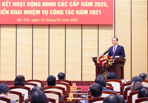 Chiều 15-1, Thường trực HĐND thành phố Hà Nội tổ chức Hội nghị tổng kết hoạt động của HĐND các cấp Thành phố năm 2020; triển khai nhiệm vụ công tác năm 2021.