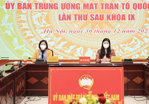 Sáng 30-12, tại Hà Nội, Ban Thường trực Ủy ban Trung ương MTTQ Việt Nam tổ chức Hội nghị trực tuyến Ủy ban Trung ương Mặt trận Tổ quốc Việt Nam lần thứ sáu, khóa IX.