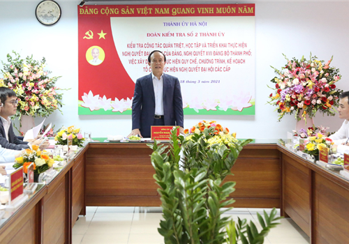 Tiếp tục chương trình kiểm tra công tác quán triệt, học tập và triển khai Nghị quyết Đại hội XIII của Đảng, Nghị quyết Đại hội XVII Đảng bộ Thành phố, việc xây dựng thực hiện quy chế làm việc, chương trình, kế hoạch tổ chức thực hiện Nghị quyết Đại hội Đảng các cấp, đồng chí Nguyễn Ngọc Tuấn, Phó Bí thư Thành ủy, Chủ tịch HĐND Thành phố, Trưởng đoàn kiểm tra số 2 của Thành ủy đã về kiểm tra tại Đảng ủy Tổng công ty đầu tư phát triển hạ tầng đô thị UDIC. 

