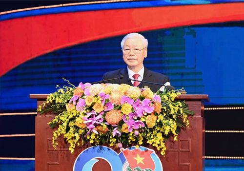 Sáng 23-3, tại Trung tâm Hội nghị quốc gia (Hà Nội), Trung ương Đoàn TNCS Hồ Chí Minh tổ chức trọng thể Lễ kỷ niệm 90 năm Ngày thành lập Đoàn TNCS Hồ Chí Minh (26/3/1931-26/3/2021) và đón nhận Huân chương Hồ Chí Minh. Tổng Bí thư, Chủ tịch nước Nguyễn Phú Trọng dự và thay mặt lãnh đạo Đảng, Nhà nước tới dự và phát biểu chỉ đạo.