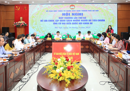 Chiều 16-4, Ủy ban Mặt trận Tổ quốc Việt Nam thành phố Hà Nội đã tổ chức Hội nghị hiệp thương lần thứ ba để lựa chọn, lập danh sách những người đủ tiêu chuẩn ứng cử đại biểu Quốc hội khóa XV. Ủy viên Ban Thường vụ Thành ủy, Chủ tịch Ủy ban Mặt trận Tổ quốc Việt Nam thành phố, Phó Chủ tịch Ủy ban Bầu cử thành phố Hà Nội Nguyễn Lan Hương chủ trì hội nghị. Dự hội nghị có các đồng chí: Ủy viên Trung ương Đảng, Phó Bí thư Thường trực Thành ủy, Phó Chủ tịch Ủy ban Bầu cử thành phố Hà Nội Nguyễn Thị Tuyến; Ủy viên Ban Thường vụ Thành ủy, Phó Chủ tịch HĐND thành phố, Phó Chủ tịch Thường trực Ủy ban Bầu cử thành phố Hà Nội Phùng Thị Hồng Hà.