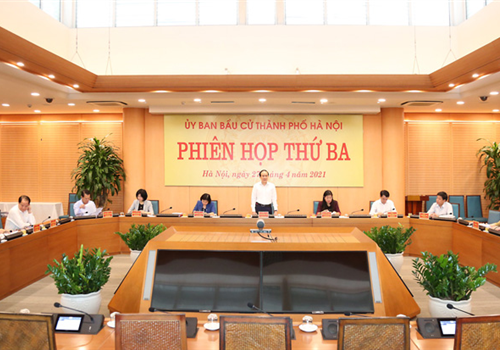 Sáng 27-4, Ủy ban Bầu cử thành phố Hà Nội tổ chức phiên họp thứ ba để thống nhất triển khai một số nội dung về công tác bầu cử đại biểu Quốc hội khóa XV và đại biểu HĐND các cấp nhiệm kỳ 2021-2026.