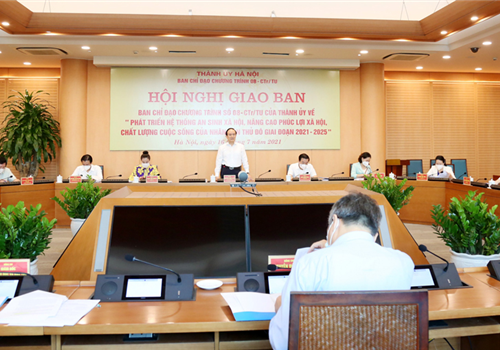 Sáng 16-7, Ban Chỉ đạo Chương trình số 08-CTr/TU của Thành ủy về “Phát triển hệ thống an sinh xã hội, nâng cao phúc lợi xã hội, chất lượng cuộc sống của nhân dân Thủ đô giai đoạn 2021-2025” (gọi tắt là Chương trình số 08-CTr/TU) tổ chức Hội nghị giao ban, nhằm đánh giá những kết quả triển khai thời gian qua và triển khai các nhiệm vụ trọng tâm thời gian tới.