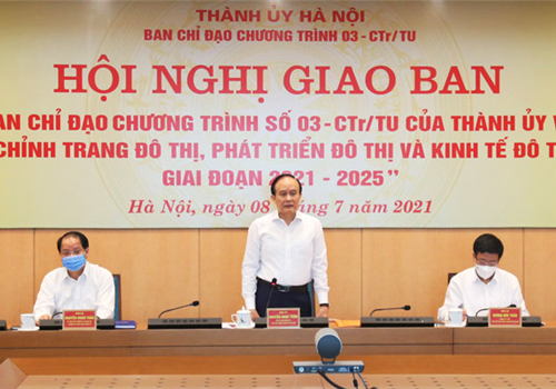 Sáng 8-7, đồng chí Nguyễn Ngọc Tuấn, Phó Bí thư Thành uỷ, Chủ tịch HĐND Thành phố, Trưởng Ban chỉ đạo Chương trình 03 của Thành uỷ Hà Nội đã chủ trì Hội nghị giao ban Ban Chỉ đạo chương trình 03 về "Chỉnh trang đô thị, phát triển đô thị và kinh tế đô thị giai đoạn 2021-2025". 