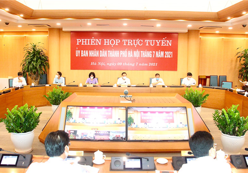 Sáng 9-7, Ủy viên Trung ương Đảng, Phó Bí thư Thành ủy, Chủ tịch UBND thành phố Hà Nội Chu Ngọc Anh đã chủ trì phiên họp trực tuyến UBND thành phố Hà Nội tháng 7-2021.