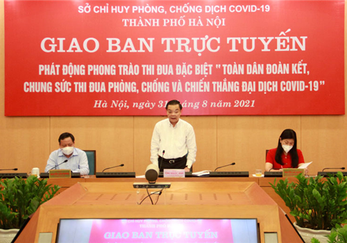 Ngày 31-8, Sở Chỉ huy phòng, chống dịch Covid-19 thành phố Hà Nội tổ chức giao ban trực tuyến phát động phong trào thi đua đặc biệt "Toàn dân đoàn kết, chung sức thi đua phòng, chống và chiến thắng đại dịch Covid-19". Chủ trì giao ban có các đồng chí: Ủy viên Trung ương Đảng, Phó Bí thư Thành ủy, Chủ tịch UBND Thành phố, Chủ tịch Hội đồng Thi đua - Khen thưởng Thành phố, Chỉ huy trưởng Sở Chỉ huy phòng, chống dịch Covid-19 Thành phố Chu Ngọc Anh; Phó Bí thư Thành ủy, Phó Chỉ huy trưởng Thường trực Sở Chỉ huy phòng, chống dịch Covid-19 Thành phố Nguyễn Văn Phong.


