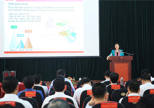 Sáng nay, tại Trường Đào tạo cán bộ Lê Hồng Phong, Ủy viên Trung ương Đảng, Phó Bí thư Thường trực Thành ủy, Nguyễn Thị Tuyến trực tiếp truyền đạt chuyên đề: CÔNG TÁC XÂY DỰNG ĐẢNG, XÂY DỰNG HỆ THỐNG CHÍNH TRỊ CỦA THÀNH PHỐ HÀ NỘI TRONG GIAI ĐOẠN HIỆN NAY; NHIỆM VỤ TRONG THỜI GIAN TỚI" cho các học viên lớp bồi dưỡng cán bộ quy hoạch nguồn Ban Chấp hành Đảng bộ thành phố Hà Nội nhiệm kỳ 2025-2030.