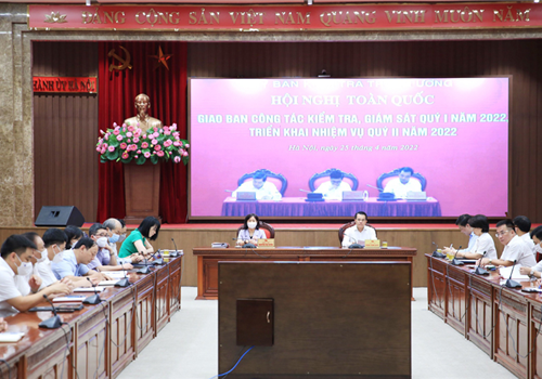 Sáng 25-4, Ủy ban Kiểm tra Trung ương tổ chức Hội nghị toàn quốc giao ban công tác kiểm tra, giám sát của Đảng quý I, triển khai nhiệm vụ quý II-2022. 