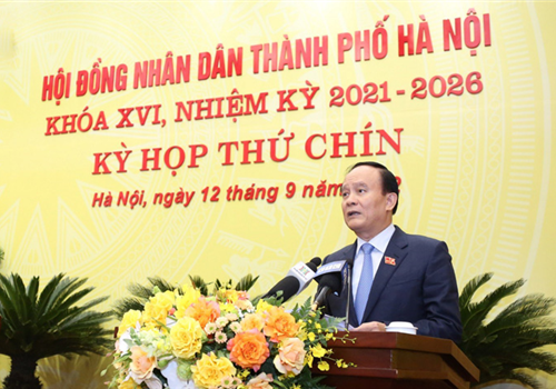 Chiều 12-9, kỳ họp thứ chín (kỳ họp chuyên đề) HĐND thành phố Hà Nội khóa XVI tiếp tục làm việc, thông qua các nghị quyết theo thẩm quyền.